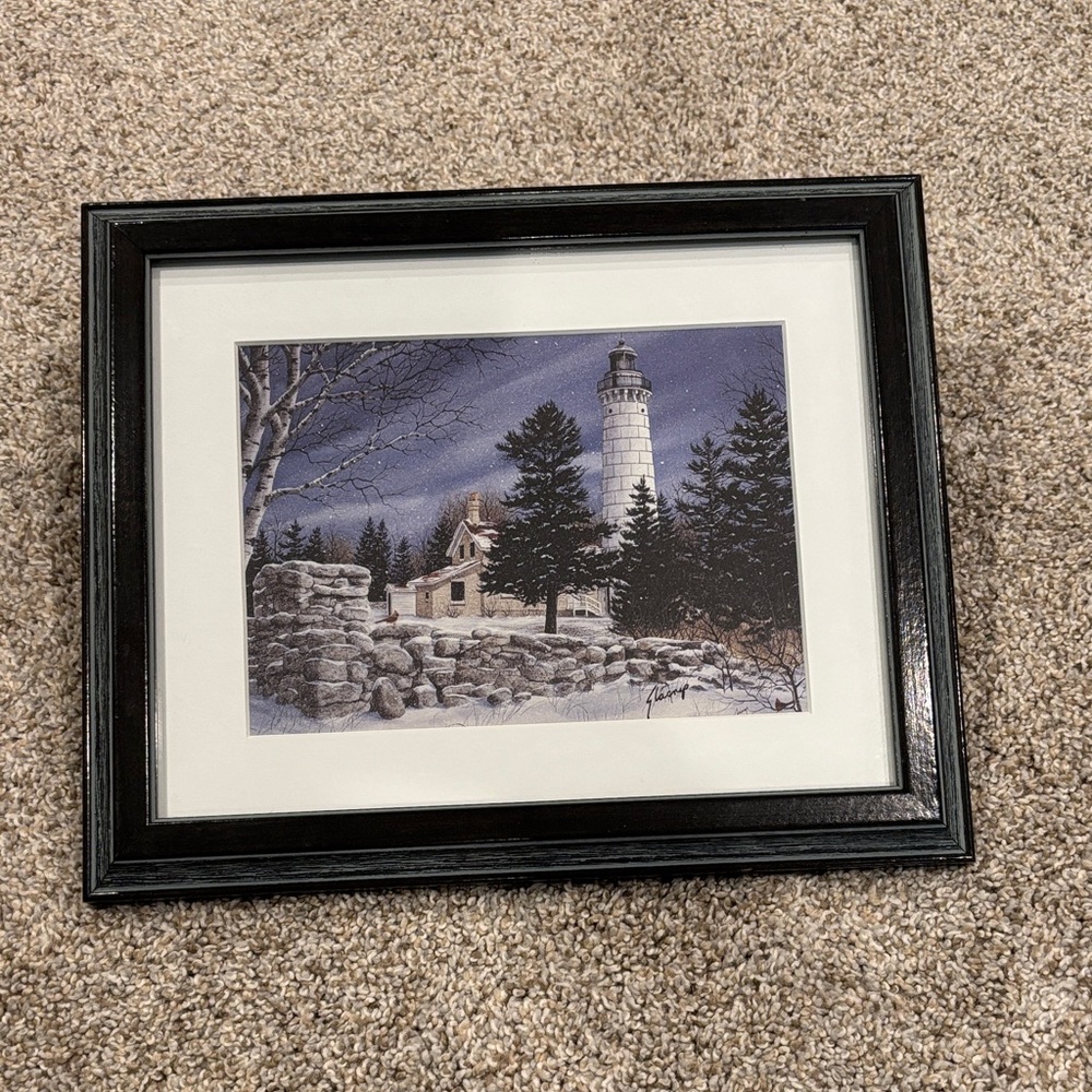 Kathy Glasnap Framed Lighthouse Art Print